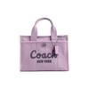 Geantă Tote Canvas și Satin Cargo 26 Logo Brodat Închidere cu Fermoar Capacitate Mare Unisex Tote Violet Deschis CP164-LHSF1