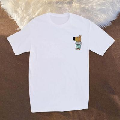 Tricou de vară unisex cu imprimare desene animate Chill Guy grafic lejer gât rotund cu mâneci scurte pulover Top ocazional haine sport școlare
