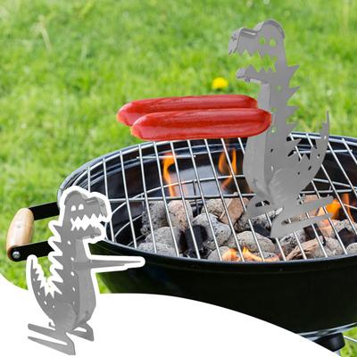 Dinosaur Hot Dog Rack Funny Dinosaur Shape Grill Sausage Rack BBQ Cooking Tools for Outdoor Picnic Camping Parties