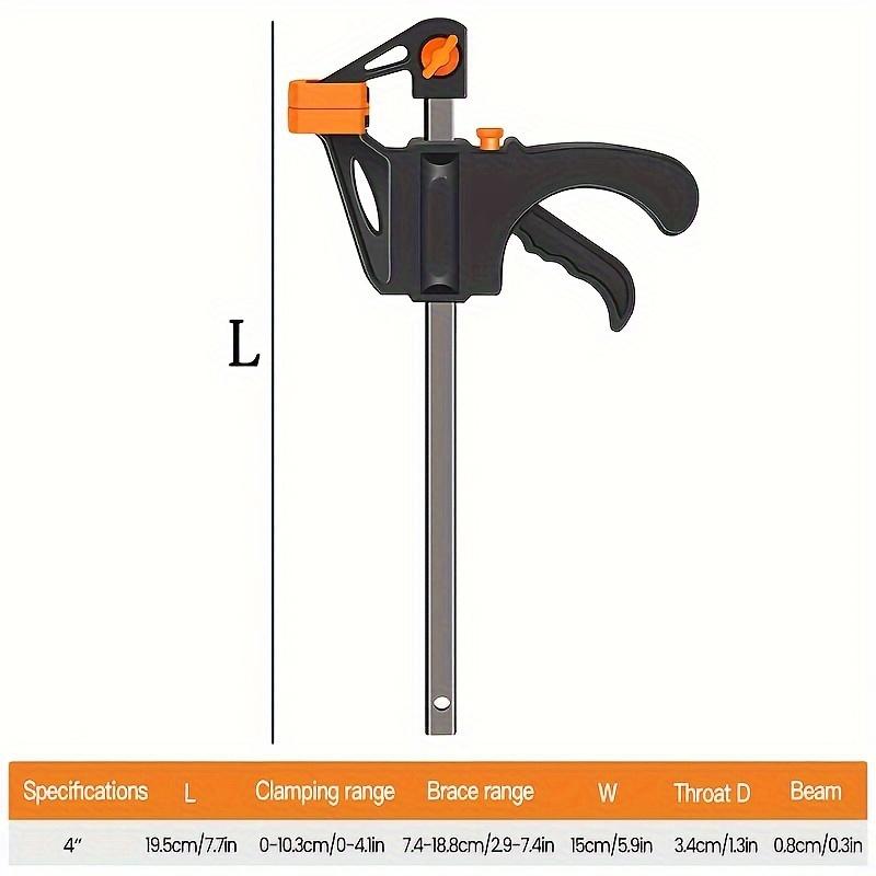 2pcs 4.0inch Black Metal F Clamps, Quick Ratchet Release Woodworking Clips for DIY Carpentry, Industrial Hand Tools