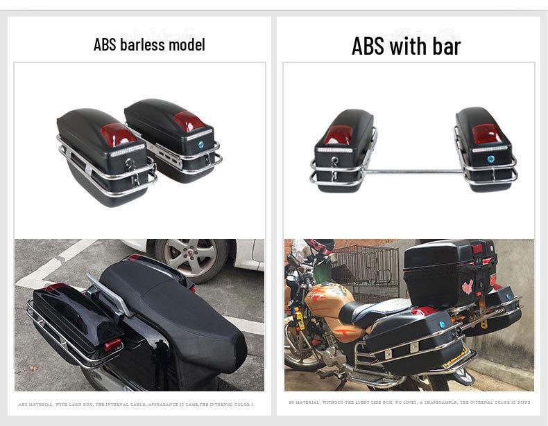 K6 Motorrad-Seitenbox mit Lichtern – 2 oder 3 Boxen, ABS-modifizierter Kofferraum und Heckbox