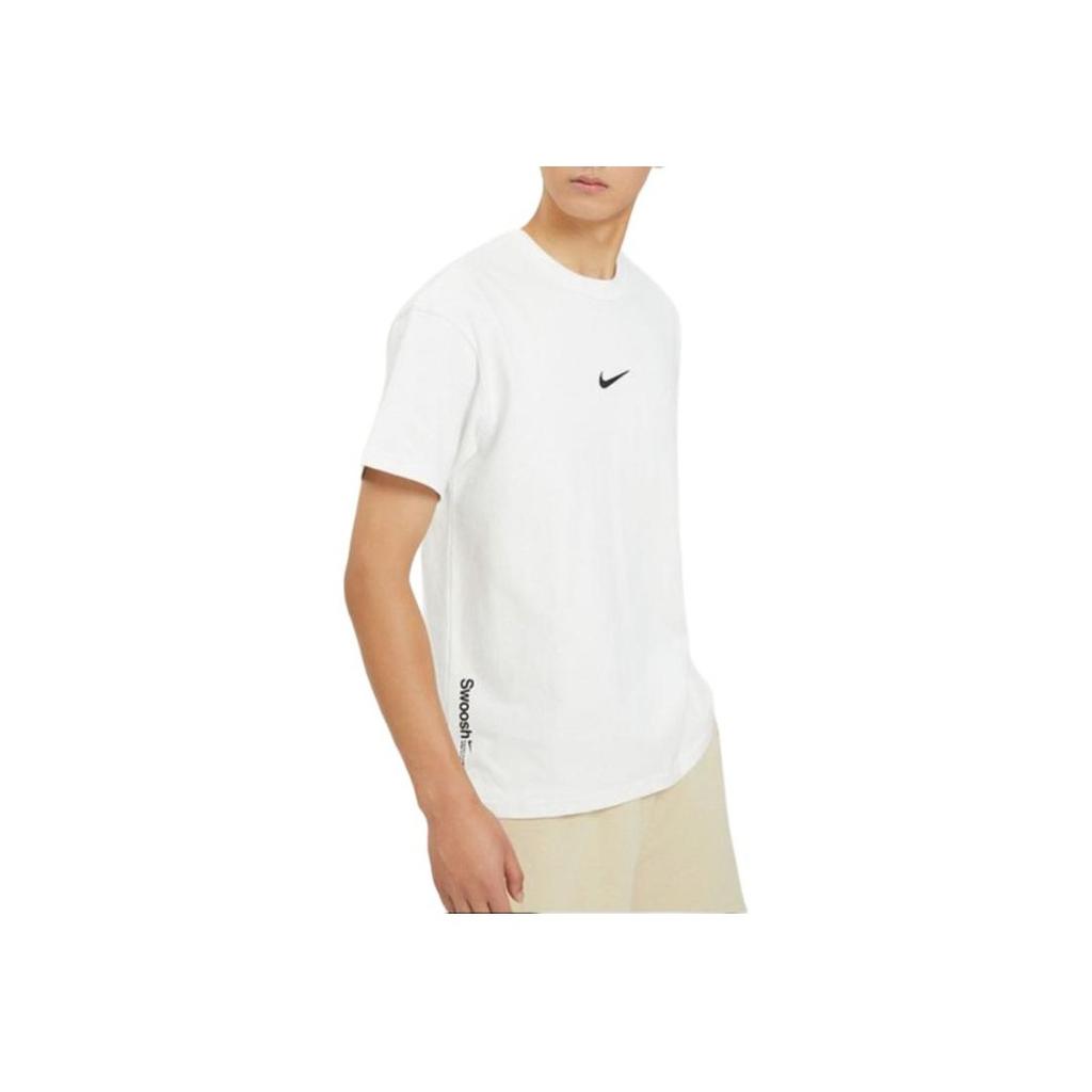 Nike Logo Print Crew Neck Oversized Short Sleeve Sport T-Shirt With Drop Shoulder Men Tops White DX6307-121