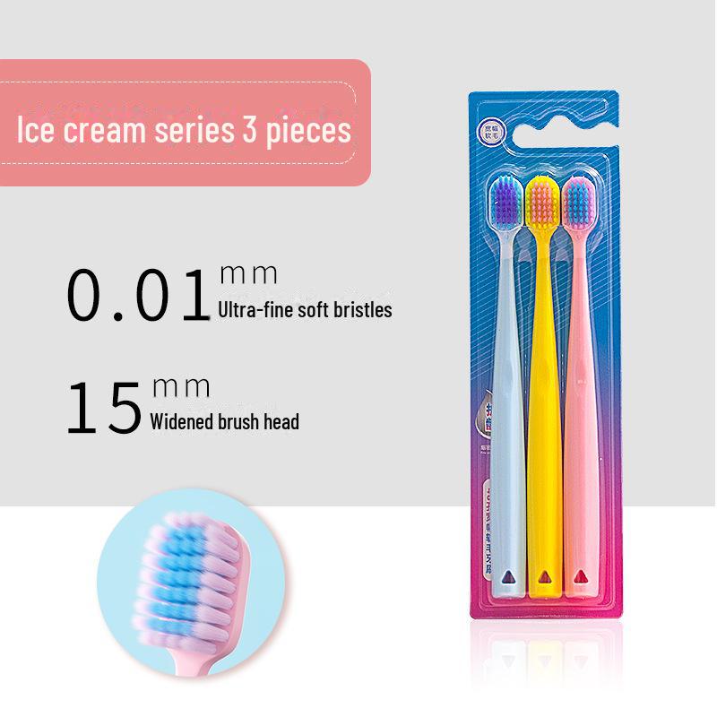 

3 зубные щетки с мягкой щетиной, дизайн с 48 отверстиями, цвета макарон, для пар - в наличии