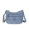 Vintage Denim Crossbody Bag Women's Multi-Pocket Single Shoulder Small Square Bag