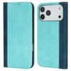 For iPhone 17 Pro Case Calf Texture 3 Card Slots Color Splicing Leather Phone Cover