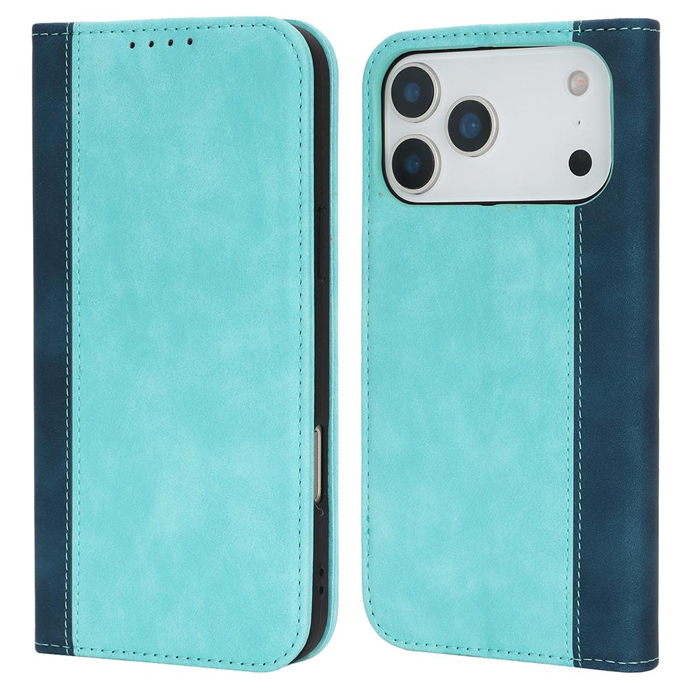 For iPhone 17 Pro Case Calf Texture 3 Card Slots Color Splicing Leather Phone Cover