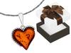 Short Oxidized Silver Women' Necklace Heart Amber Silver Choker 38