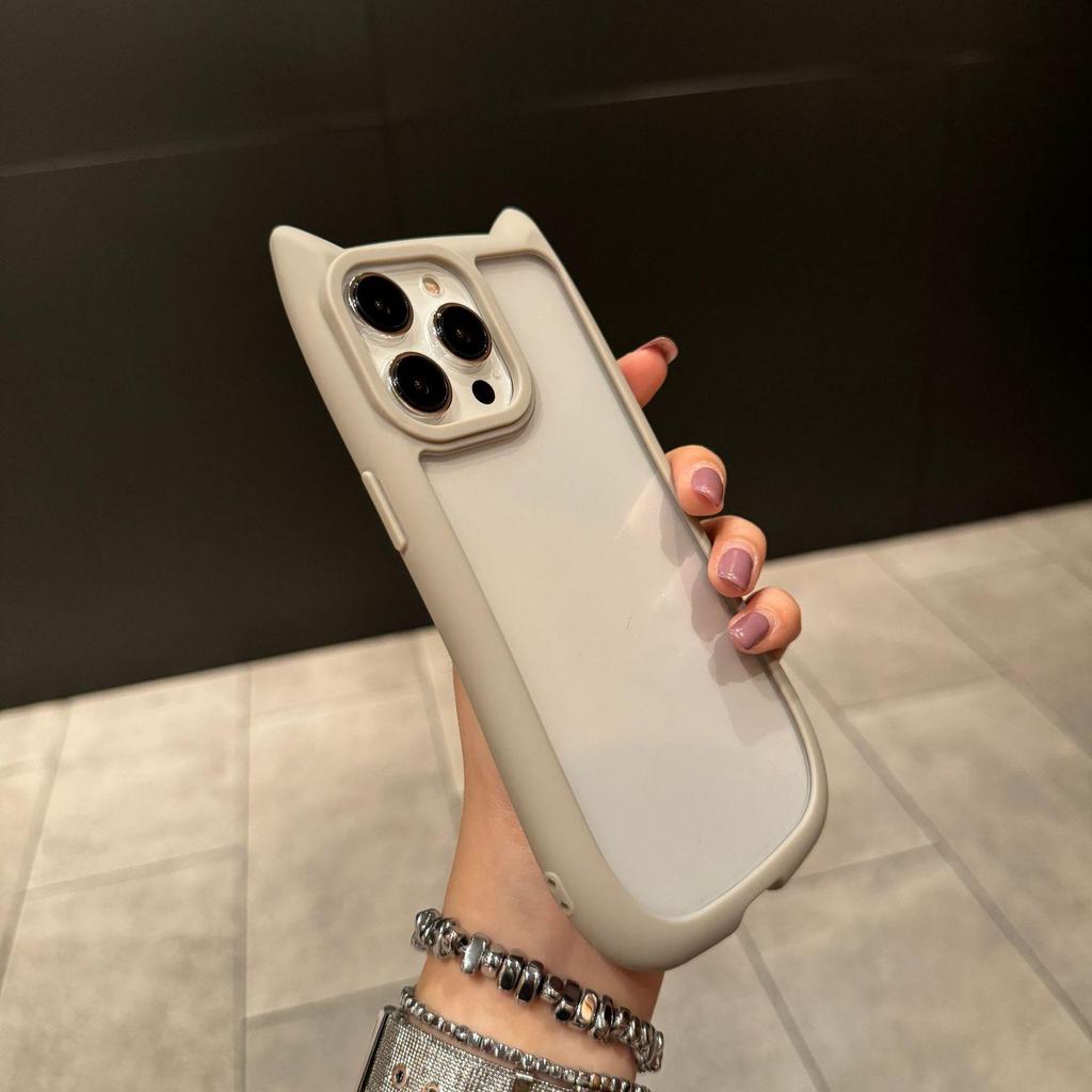 Cat Ears Epoxy Phone Case for Apple 17 Pro Max - High-End, Drop-Proof, Trendy Design for Women