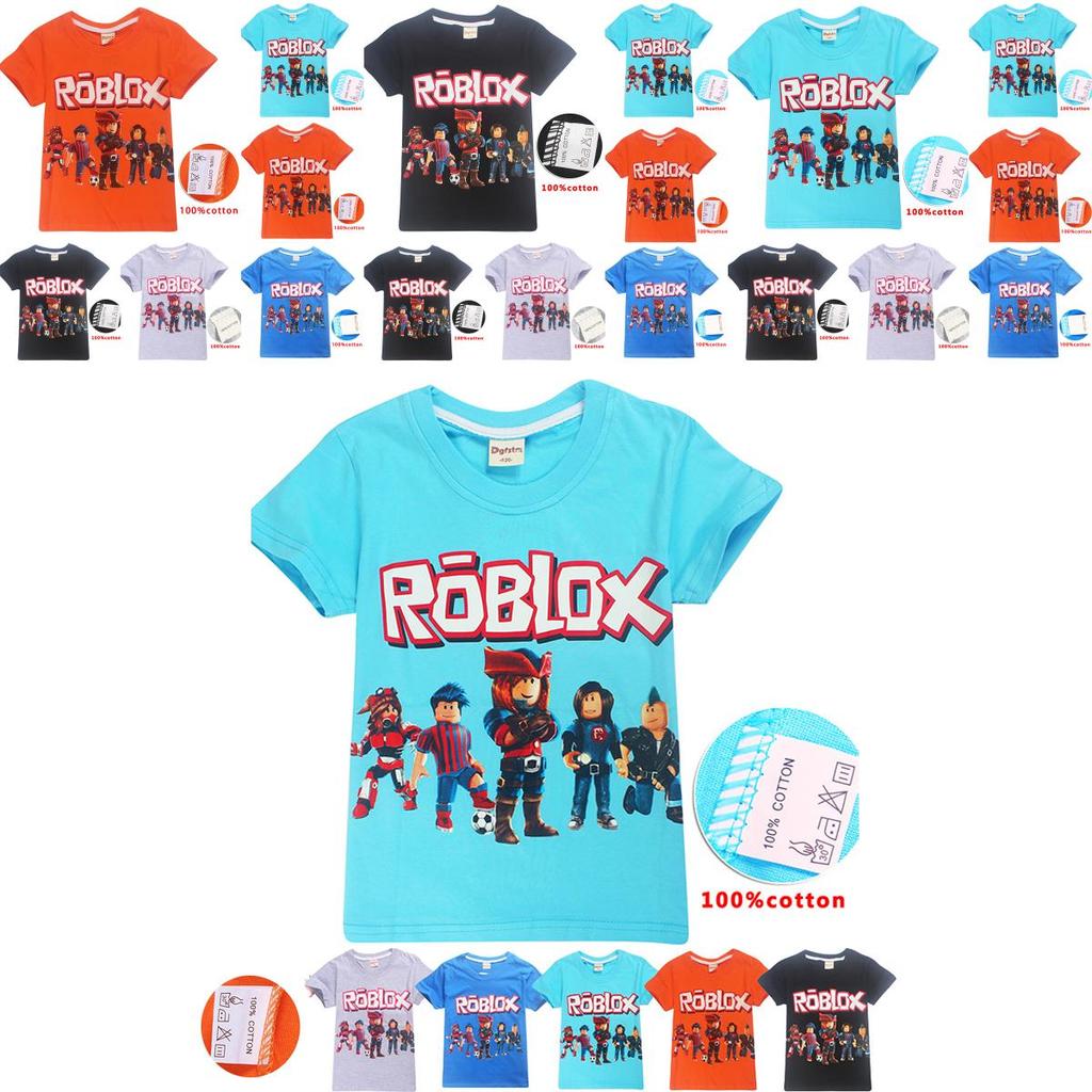 Vibrant Children's Roblox Game Print Short Sleeve Youth Boys Round Neck Casual T-shirt