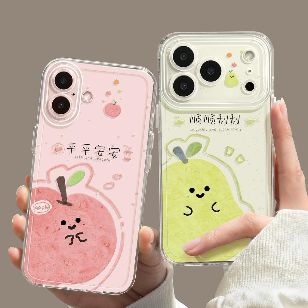 Fruit summer mobile phone case is suitable for iphone17 Apple 16pro transparent 15/14 with lanyard 13 fresh 12 sets
