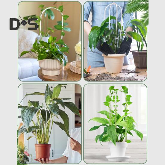 2 szt. U-kształtna akrylowa kratka do roślin, przezroczysta podpora do roślin z opaskami skręcanymi, pnąca kratka do małych roślin doniczkowych, bluszcz Monstera