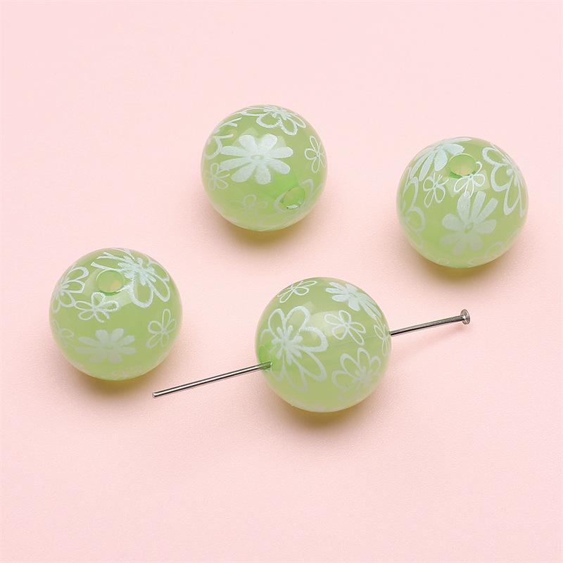 Handmade Bracelet Beads Acrylic Printed Beads Cartoon Beads Handmade Diy Bracelet Loose Beads Bracelet Pendant Graffiti Beads Jewelry Accessories