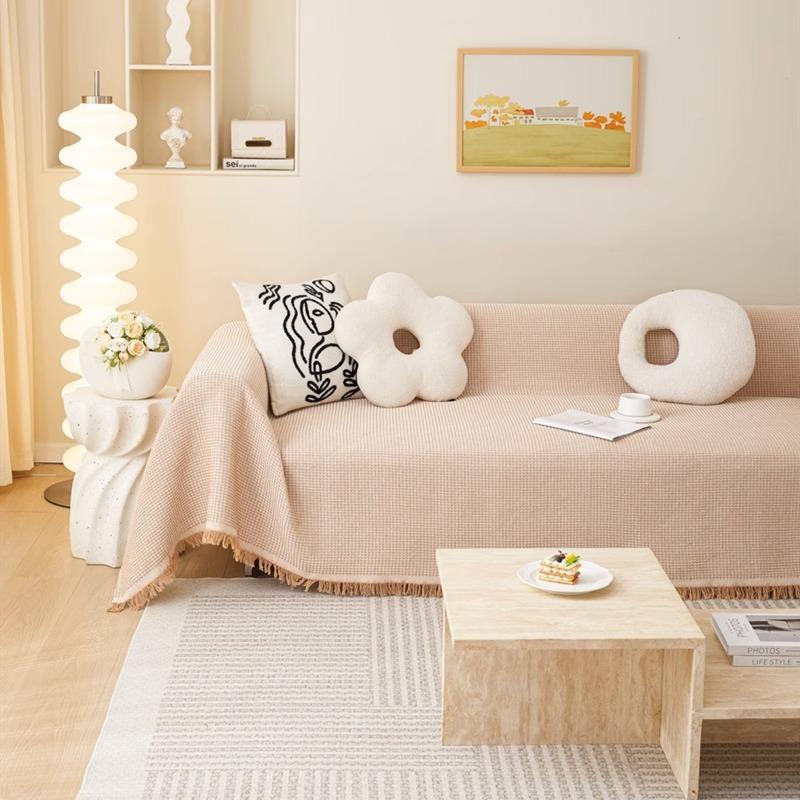Prosop de Sofa din Bumbac și In Culoare Solidă Simplu Modern Pânză Husă de Sofa All-Inclusive Universal Pat și Mic Dejun Universal Perna de Sofa