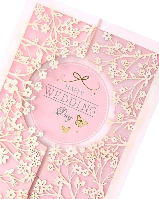 Uk greetings Carte de mariage pour lui/elle/ami Motif floral decoupe