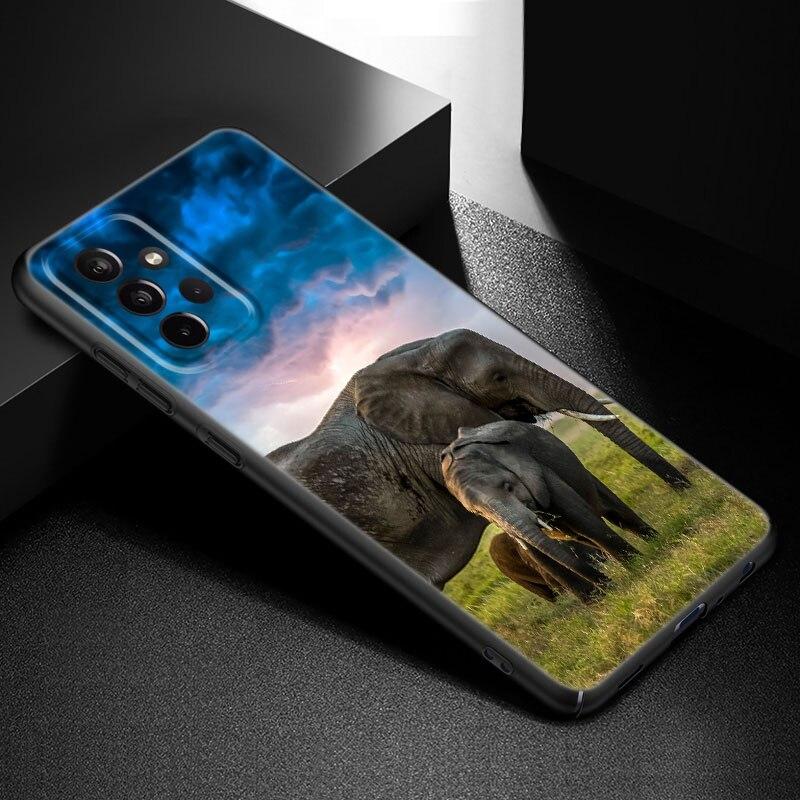 Dyr Elefant Telefondeksel For Samsung Galaxy A21 A30 A50 A52 S A13 A22 A32 A33 A53 A73 5G A11 A12 A31 A51 A70 A71 A72 Deksel