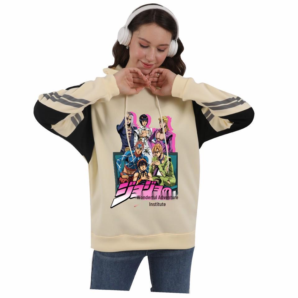 JoJo's Bizarre Adventure Color Block Plush Anime Hoodie