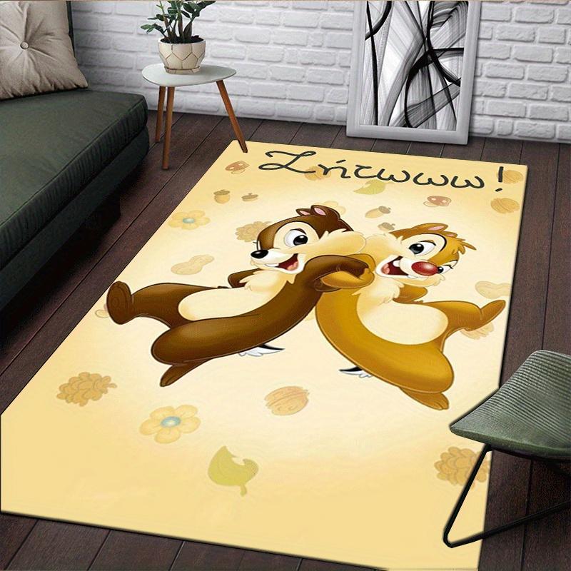 1pc Chip and Dale Pattern Area Rug Soft Flannel Floor Mat for Living Room,Office,Bedroom and Carpet,Sofa Coffee Table Floor Mat