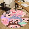 Labubu Pattern Round Rug, Indoor/Outdoor Mat, for Picnic, Gameroom, Bedroom, Office, Living Room, Home Decor Carpet, Birthday Gift