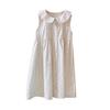 Korean Style Girls' Floral Dress - Summer 2026 Cotton Lace Sleeveless with Doll Collar