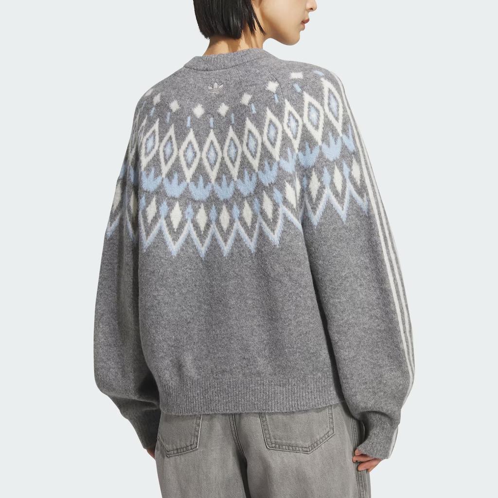 Adidas Originals Fair Isle Sweatshirt Knitted Loose Sports Striped Sweater Women Sweaters KS5964