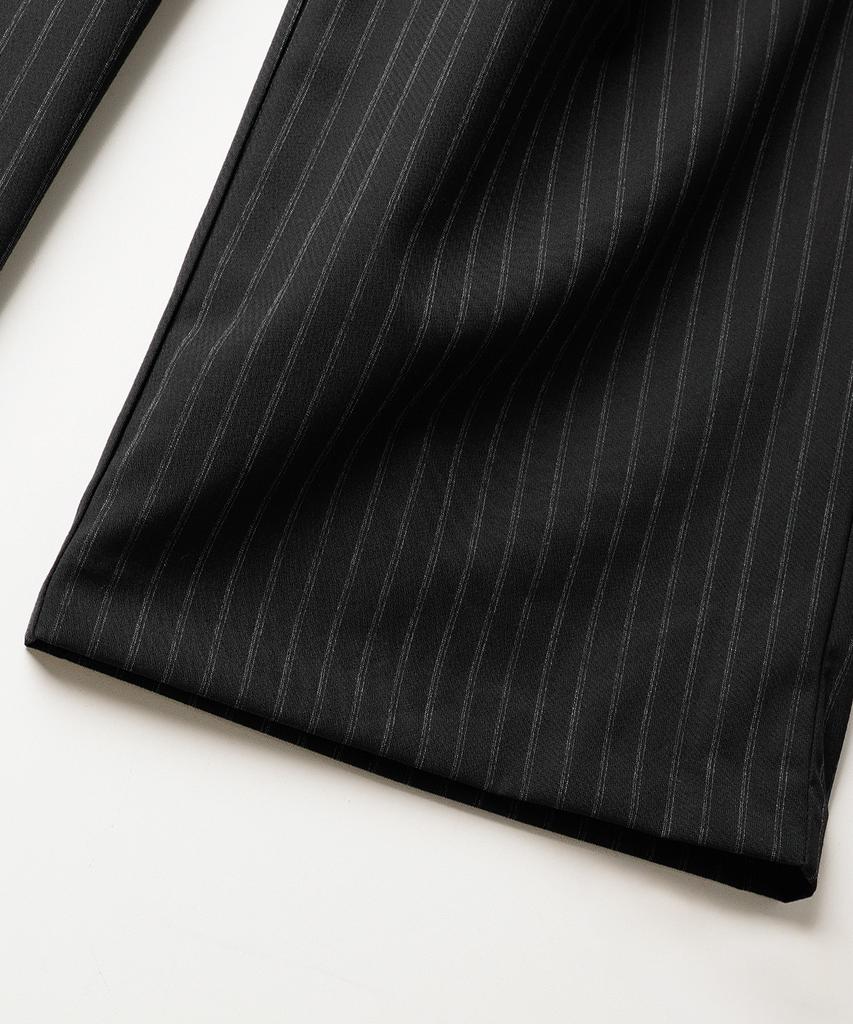 JEMUT Noah Double Stripe Elastic Waist Slacks Black Nslp2645
