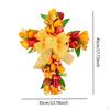 Wreath for Front Door, Cross Design with Artificial Flowers Easter Celebrations