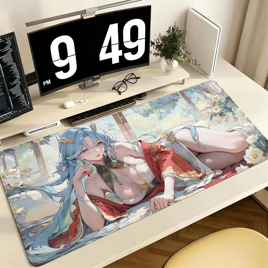 Wuthering Waves Qingxiao Pro ESports Gaming Mousepad Extra Large NonSlip Stitched Edge Keyboard Laptop Desk Mat For Pc Gamer