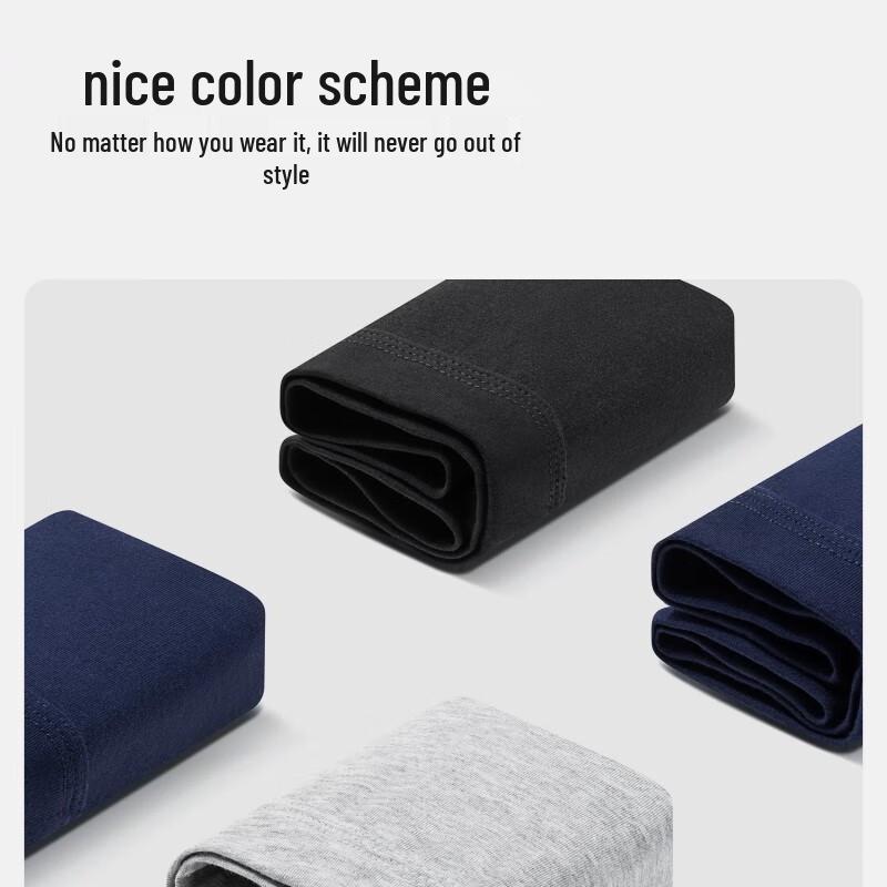 Septwolves Men's Letter Print Antibacterial Cotton Boxer Briefs 3-Pack