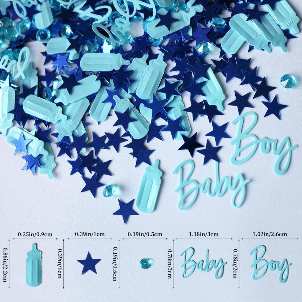 Sienos kirtimo konfeti naujagimiams ir krikštynoms - Kūdikio buteliuko ir drabužėlių dizainas