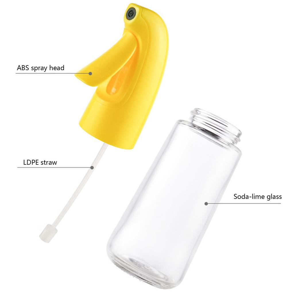 Kitchen Oil Sprayer for Cooking Plastic/Glass Food Grade 2 in 1 Spray & Pour Oil Dispenser for Air Fryer Salad Frying BBQ