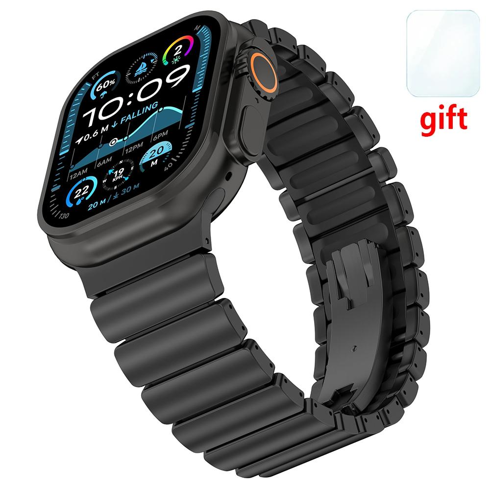 

Luxury Titanium Bracelet for Apple Watch Ultra 3 2 1 49mm Series 11 10 46mm 9 8 7 45mm Metal Men Watch Band for Iwatch 6 SE 44mm series 6 5 4 44mm