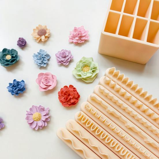 Polymer Clay Jewelry Making Tool Petal Tool, Flower Line Cutter To Make 3D Craft Supplies Flowers, Stripe for Making, DIY Crafting