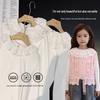 Girls' Korean Style Ruffle Collar Long Sleeve Top