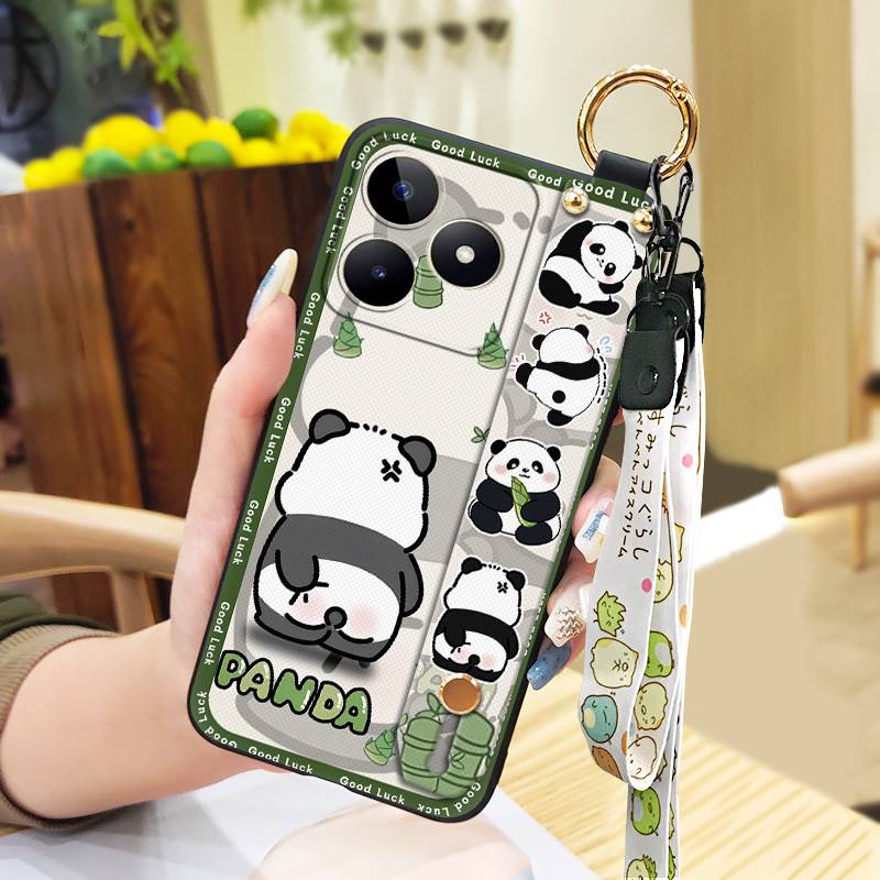 Wrist Strap Back Cover Phone Case For Realme C53/Narzo N53 Phone Holder Fashion Design Anti-knock Silicone Protective