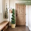 39 Inch Tower Topiary Spiral Artificial Plant Artificial Boxwood Decorative Plant Green Plastic Tree Green Fake Plant for Indoor