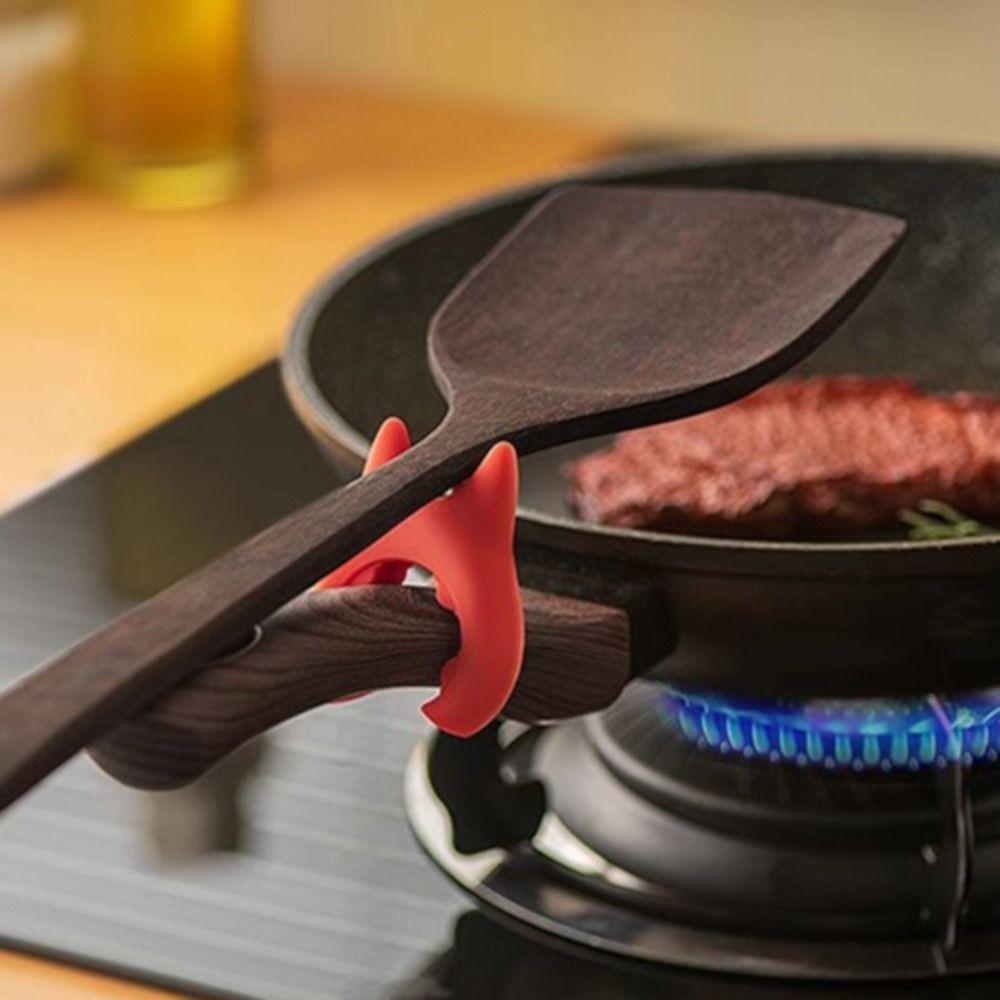 2pcs Anti Scalding Shovel Fixing Clip Spill Proof Spoon Holder Spatula Holder  Cooking