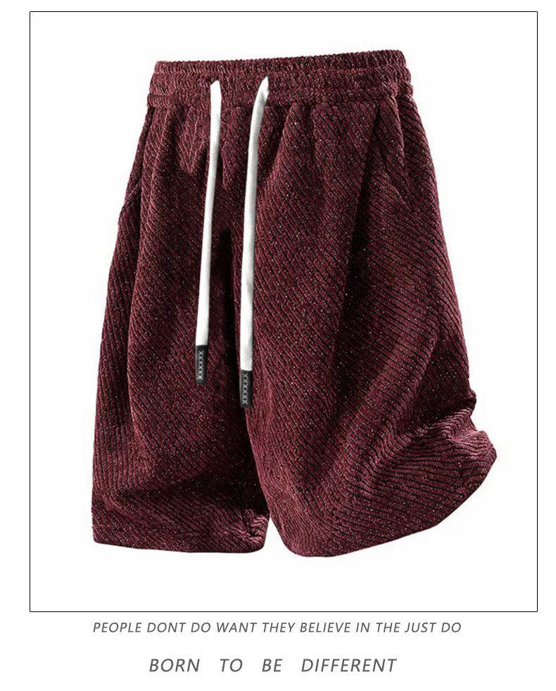 Chenille Zebra Stripe Silver Shorts: Breathable, Trendy, Loose-Fit Mid-Length for Couples
