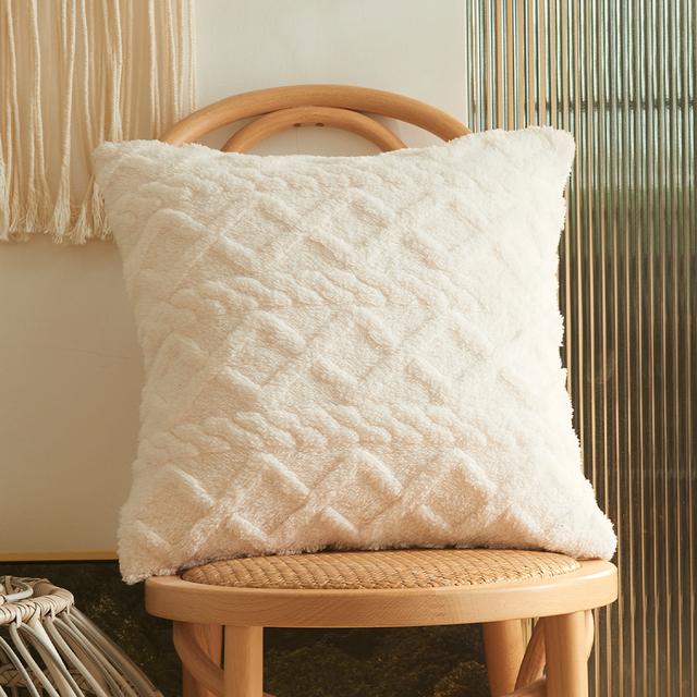 Short Fleece Cushion Cover Plush Fuzzy Pillow Cover for Living Room Sofa Decorative Pillow Home Decor Pillowcase 45x45cm 50x50cm