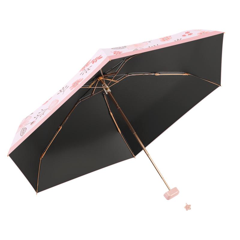 New 50% Vinyl Parasol, Compact and Lightweight UV-proof Sun Umbrella Flower Handle