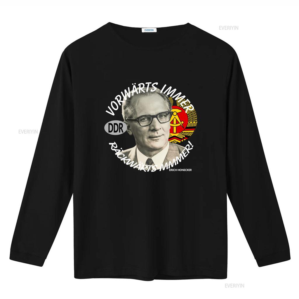 Erich Honecker RDA DDR Vorwärts Siempre Atrás Siempre SED Camiseta 35676 vintage Lavada Estirada streetwear Versátil Elegante