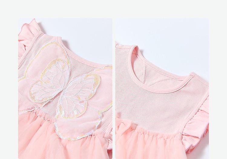 Embroidered Butterfly Flying Sleeves: Summer Children's Casual Fashion Top for Infants and Girls' T-shirts