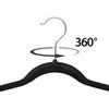 Aicasa Black Velvet Clothes Hangers - Notched Shoulders - Non-slip for Jackets, Shirts, Pants, Coats - 360 Swivel Hook °