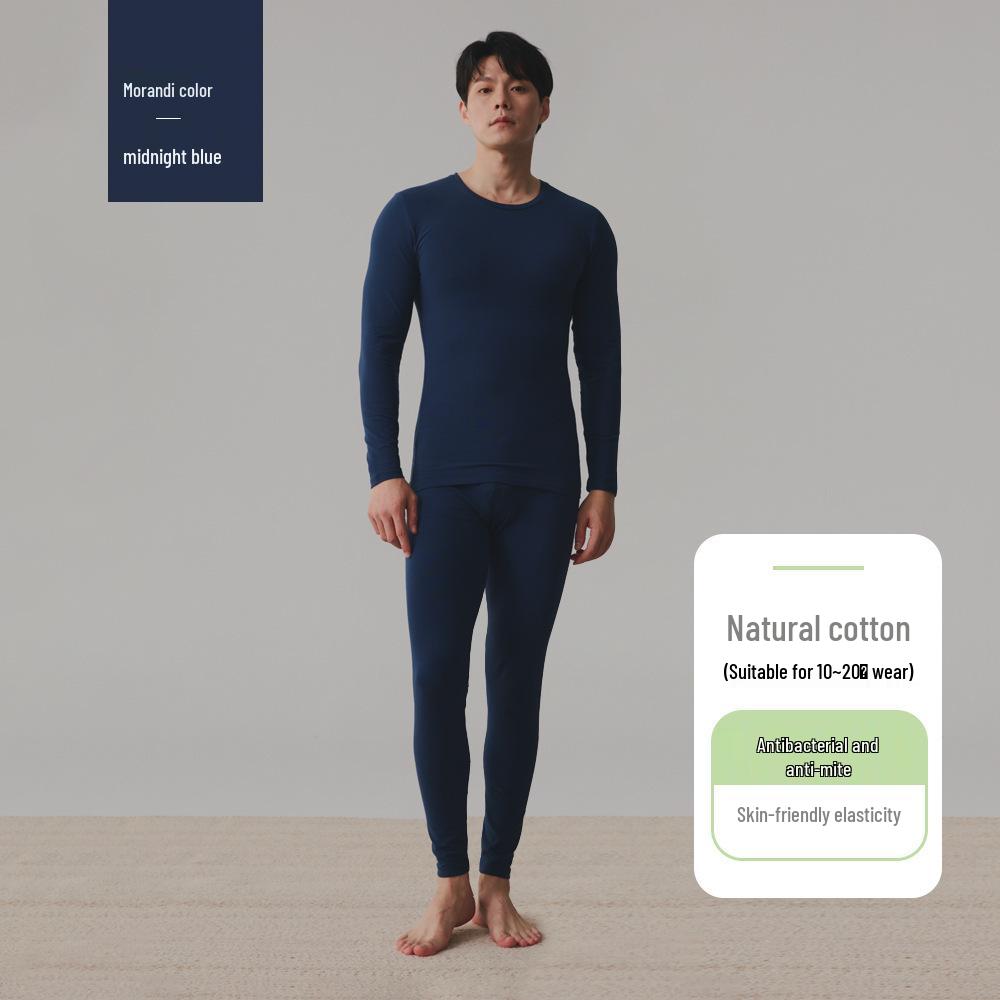 Men's Pure Cotton Autumn Thermal Underwear Set: Sweater and Trousers