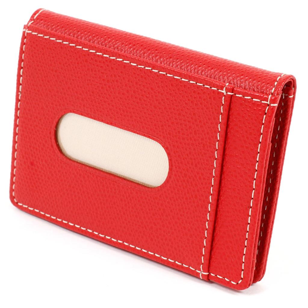 Pass Case Embossed To Make Scratches Less Noticeable PH0724 Stitch 70915 [Kitamura] Red/Ivory [Red]