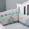 4Pcs Breathable Mesh Liner Anti-Collision Breathable Cushioned Pads Soft Padded Covers Soft Crash Pad Protector For Baby Crib