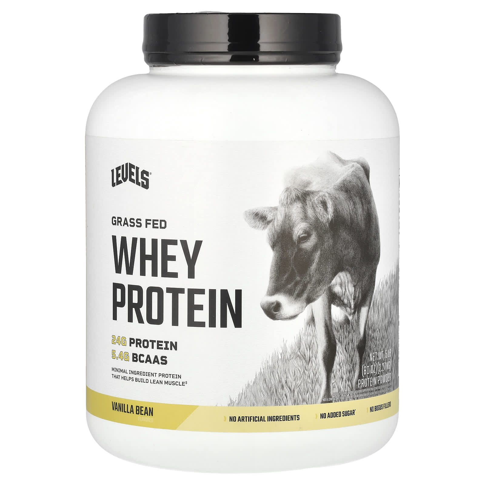 

Grass-Fed Whey Protein Powder, Vanilla Bean, 2.27Kg(5Lb)
