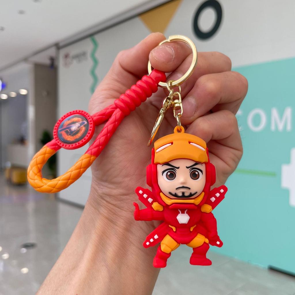 Figure Spiderman Deadpool Keyring Pendant Keychain Car Key Chain Key Ring Mobile Phone Bag Decor Jewelry Accessories Gift