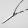 Men Necklace Stainless Steel Necklace Women Men Simple Long Chain Rectangular Pendant Necklace Statement Couples Choker Gifts