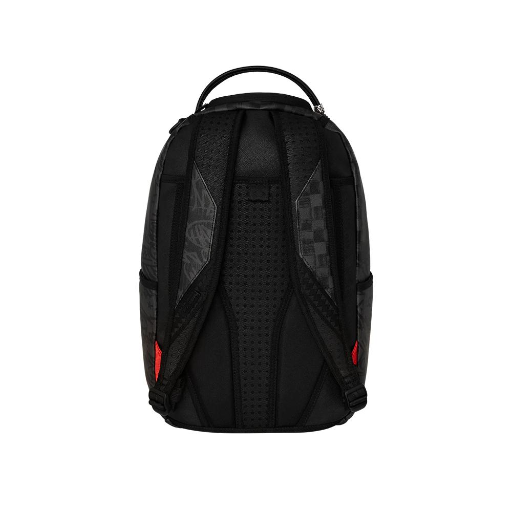 Sprayground Shark Large Logo Checkerboard Graffiti Letter Black Gray Trendy Casual Large Capacity Student PVC Backpack Unisex Backpack W1135751