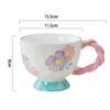 Hand Drawn Relief Breakfast Cup Ceramic Mug Large Capacity Cute and Creative Milk Cup Coffee Cup Home Decoration Gift Cup